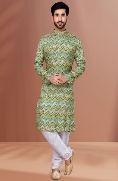 Multicolor Printed Cotton Kurta Set