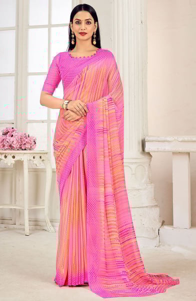 Multicolor Printed Georgette Casual Wear Saree