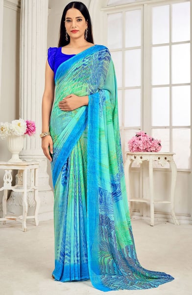 Multicolor Printed Georgette Casual Wear Saree