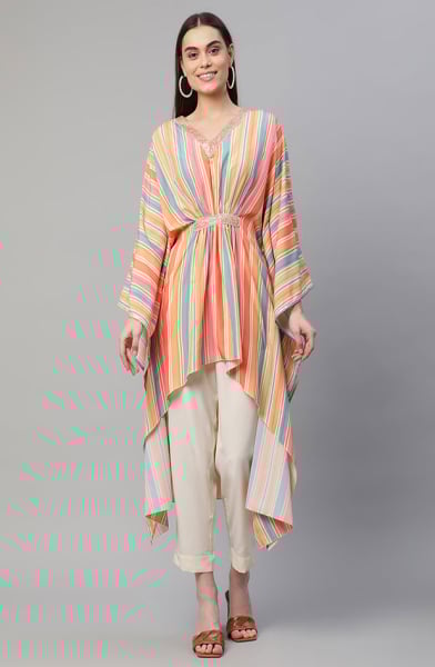 Multicolor Readymade Party Wear Kurti with Bottom