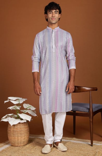 Multicolor Sequined Rayon Kurta Set