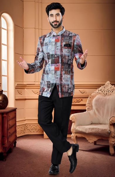 Multicolor Wedding Wear Jodupuri Suit for Wedding