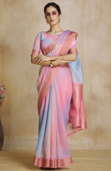 Multicolor Woven Art Silk Saree for Party