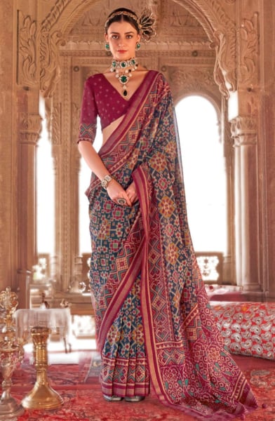 Navy Blue Georgette Party Wear Saree