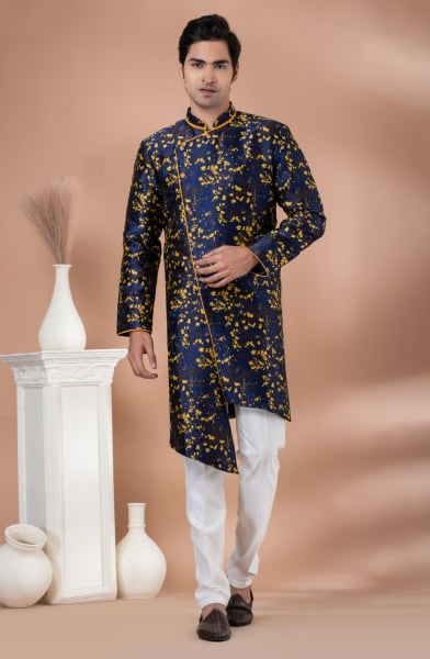 Navy Blue Indo Western Outfit for Wedding
