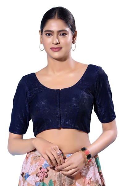 Navy Blue Shimmer Blouse