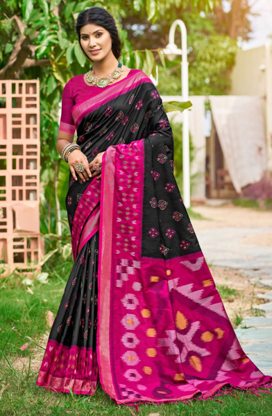 Navy Blue Soft Silk Woven Saree for Festival