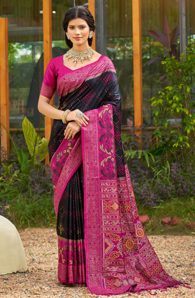 Navy Blue Soft Silk Woven Saree for Festival