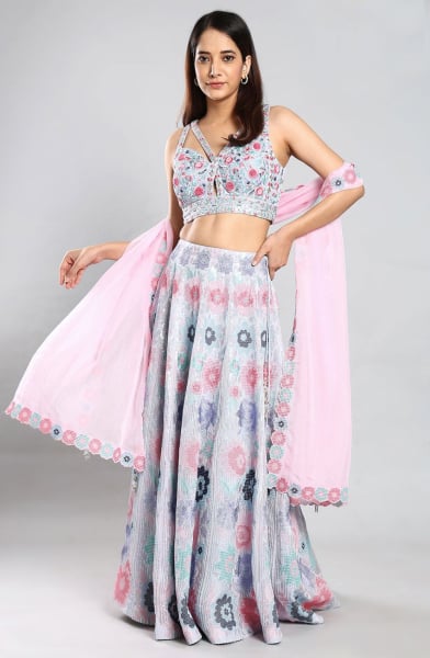 Off White Ready to Wear Lehenga Choli Set