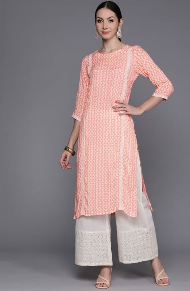 Off White Viscose Rayon Readymade Dress