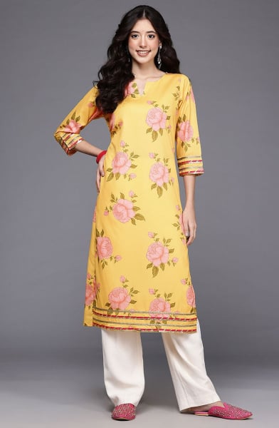 Sunny Yellow Crepe Kurta for Festival