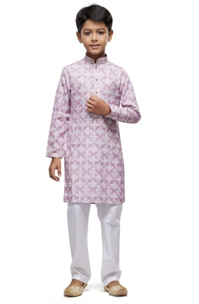 Onion Pink Boys Kurta Pyjama Set