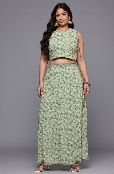Pastel Green Plus Size Co-Ord Set