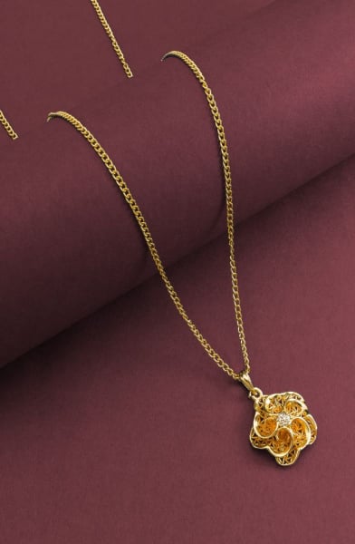 AD Studded Chain with Pendant