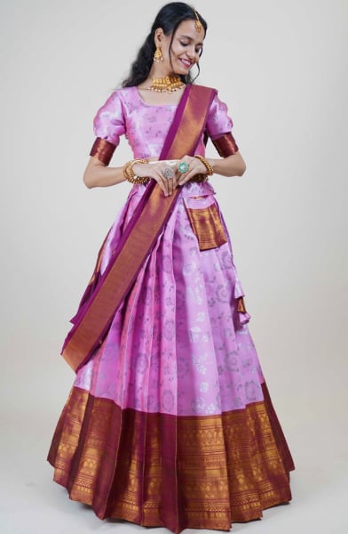 Pink Art Silk Lehenga Choli for Festival