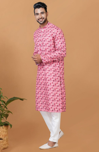 Pink Digital Printed Kurta Set for Festival
