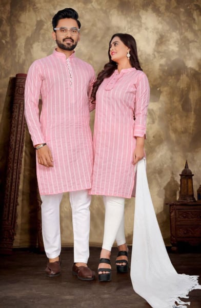 Pink Pure Linen Cotton Combo