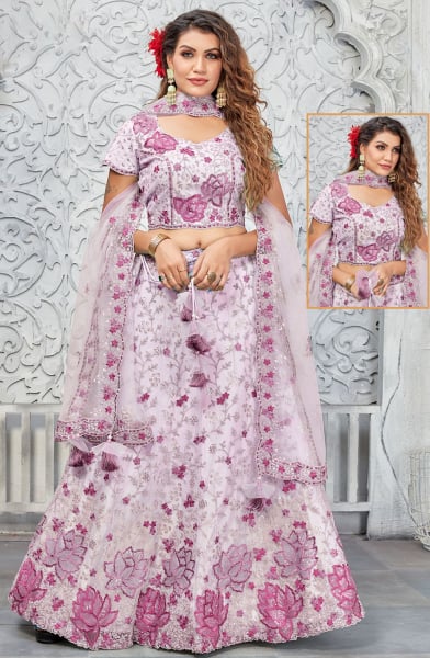 Pink Readymade Designer Lehenga Choli Set