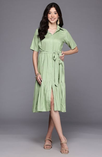 Pista Green Western Dress for Party