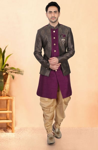 Purple Designer Indo Western Outfit