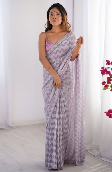 Purple Party Wear Saree