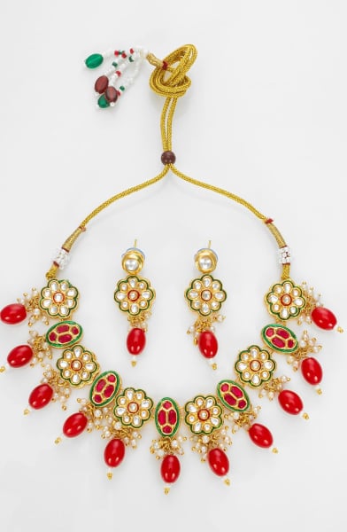 Red Designer Necklace Set