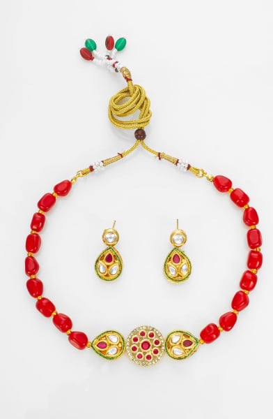 Red Designer Necklace Set