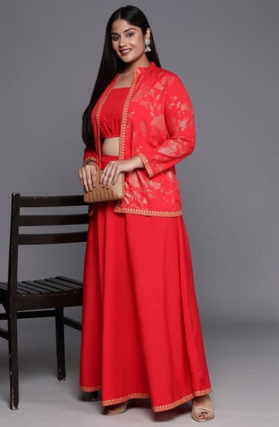 Red Plus Size Co-Ord Set