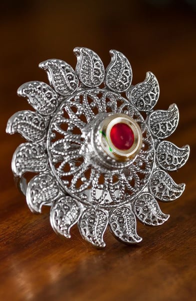 Heavy Studded Silver Ring