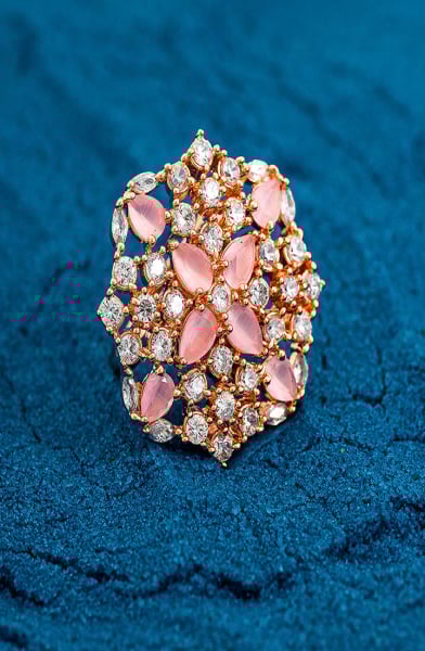 Crystal and AD Studded Exclusive Finger Ring