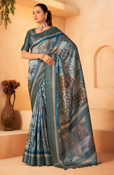 Rich Pallu Jacquard Silk Rama Saree