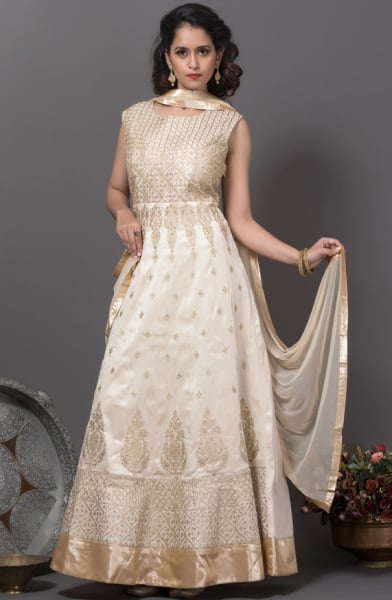 Bisque Cream Silk Gown