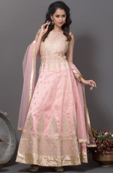 Soft Pink Silk Gown