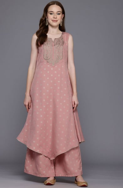 Rose Gold Readymade Kurta with Bottom