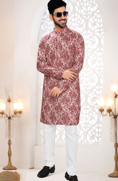 Scaelet Red Festival Wear Kurta Set
