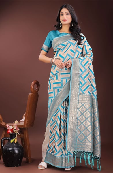 Sea Green Cotton Saree