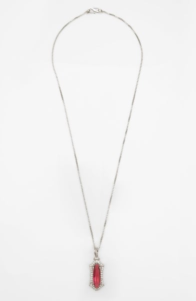 Silver Artificial Stones Pendant Set