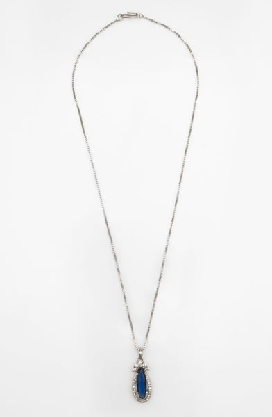 Silver Artificial Stones Pendant Set