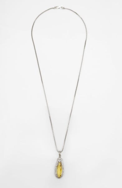 Silver Artificial Stones Pendant Set