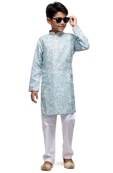 Sky Blue Boys Kurta Pyjama Set