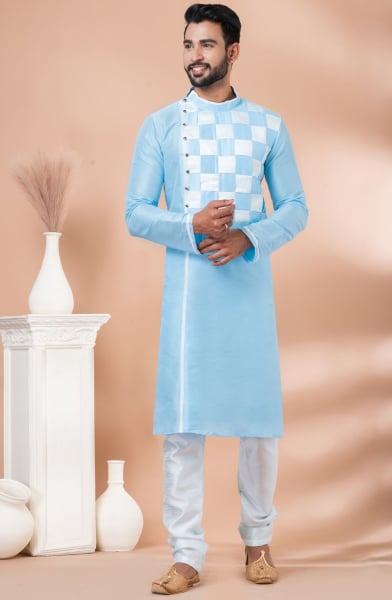 Sky Blue Festival Wear Plus Size Kurta Set