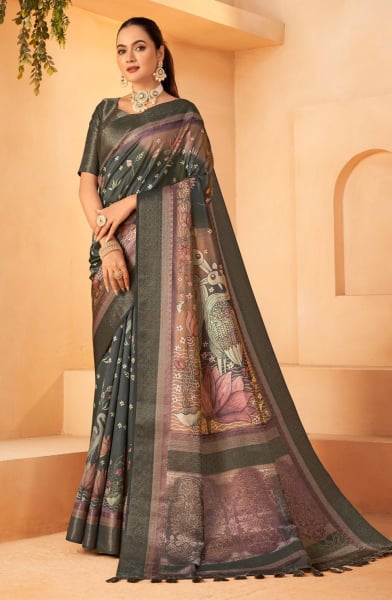 Sophisticated Green Jacquard Silk Saree