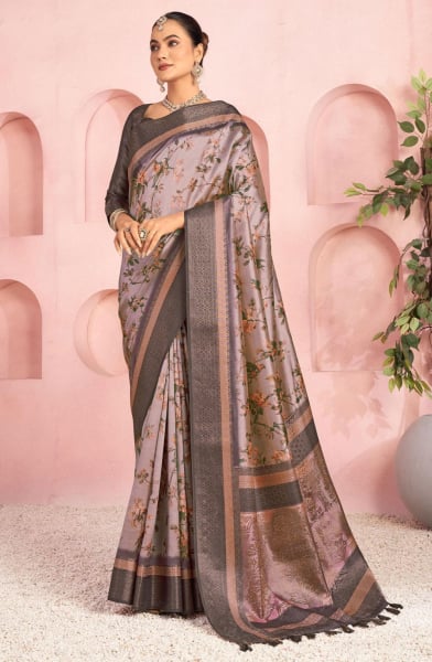 Sophisticated Purple Jacquard Silk Saree