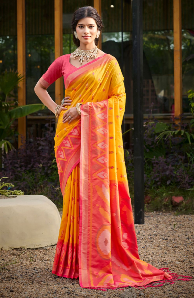 Sunny Yellow Soft Silk Woven Saree for Festival