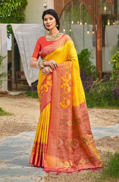 Sunny Yellow Soft Silk Woven Saree for Festival