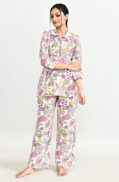 White Cotton Readymade Co-Ord Set