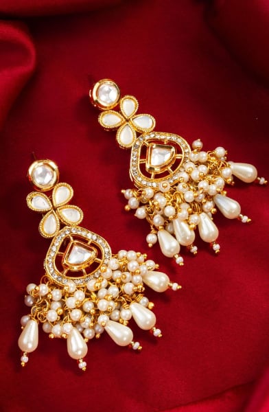 White Designer Earrings