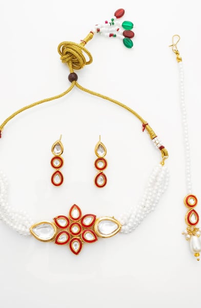 White Designer Necklace Set