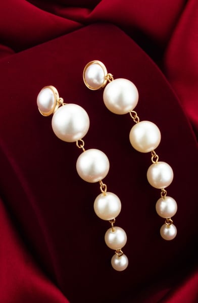 White Designer Studded Earrings