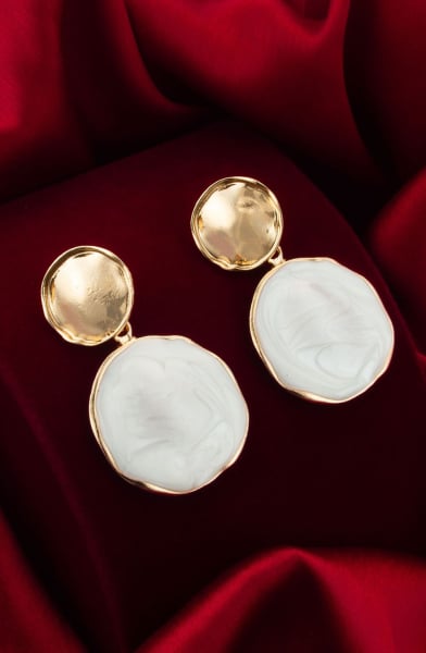 White Designer Studded Earrings